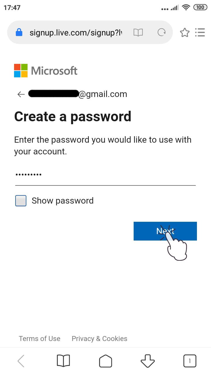 Img 2: Create Microsoft Account m
